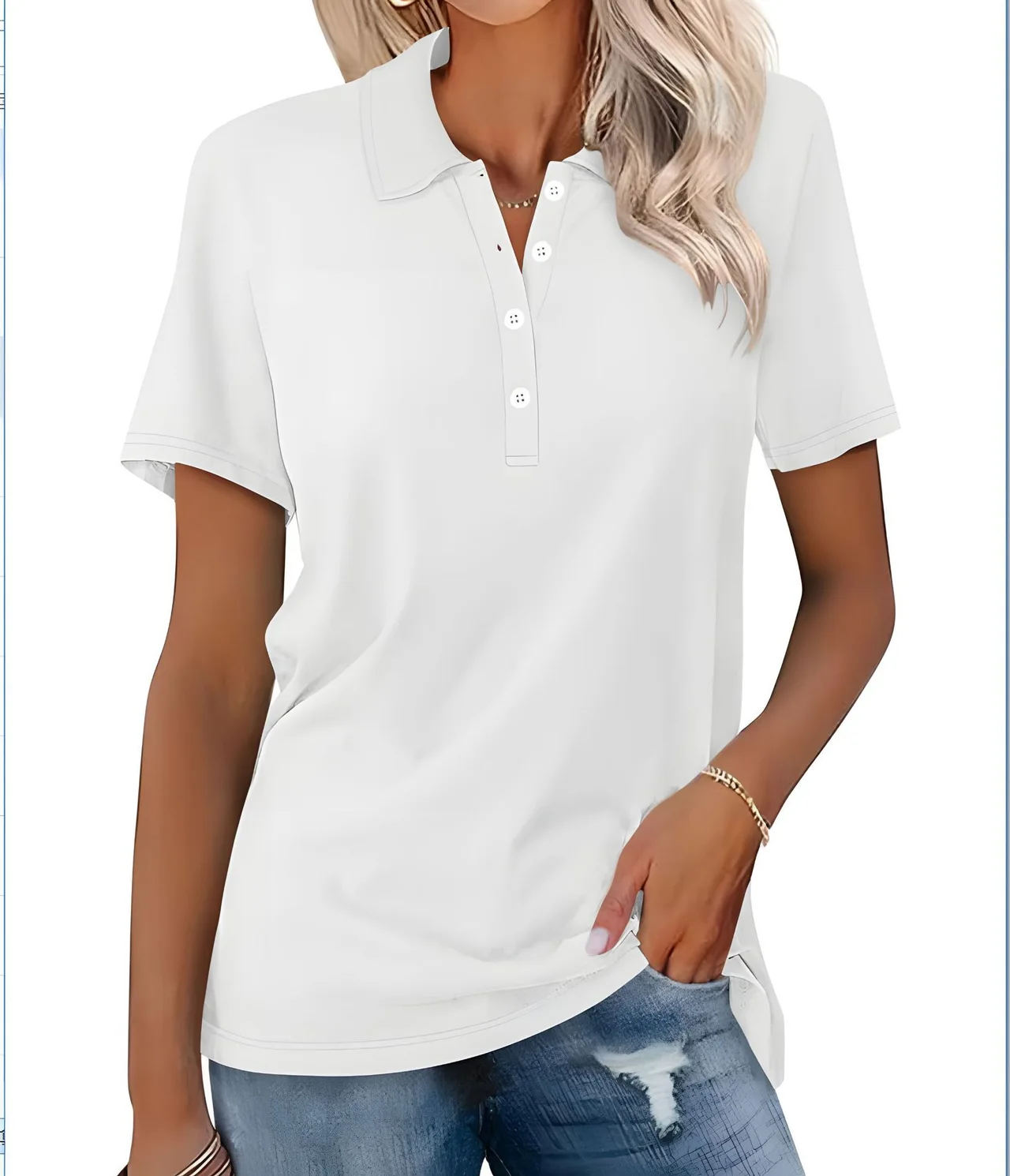 Women's Short-sleeved Slim-fit Casual Fashion Top - Color 3