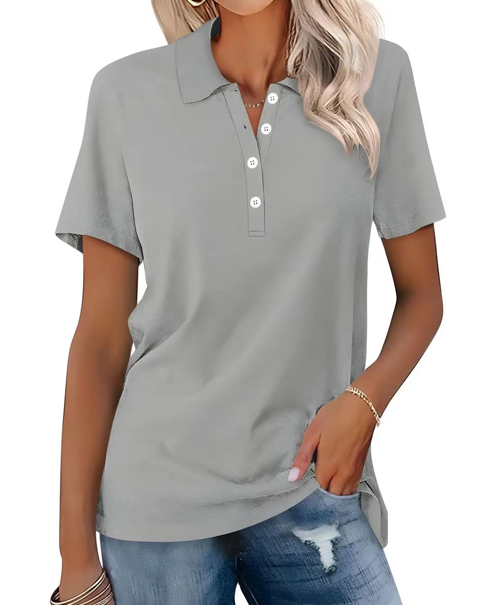 Women's Short-sleeved Slim-fit Casual Fashion Top - Colour 6 - View 1