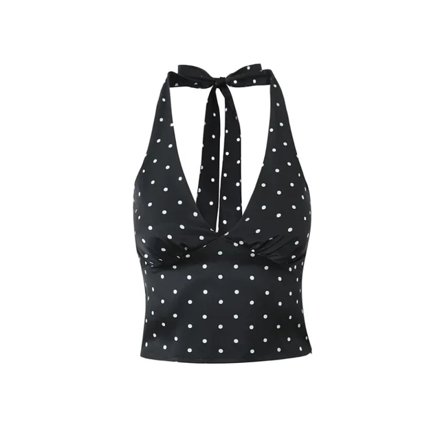 Sweet Polka Dot Print 2 piece Set Sexy Slim Fit Lj6641 Black Top - Shop at LoveMi