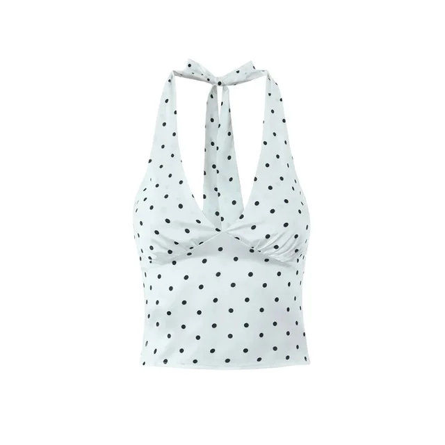 Sweet Polka Dot Print 2 piece Set Sexy Slim Fit Lj6641 White Top - Shop at LoveMi