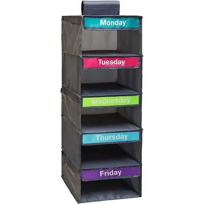 Multi layer Drawer Clothing Week Label Hanging Storage Bag Gray - Shop at LoveMi