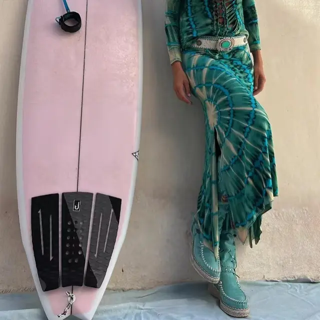 New Seaside Holiday Positioning Floral Print Slit Skirt Green - Shop at LoveMi