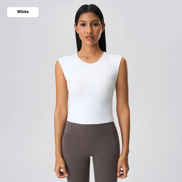 Fitness Exercise Yoga Clothes Sleeveless Top For Women White - Shop at LoveMi