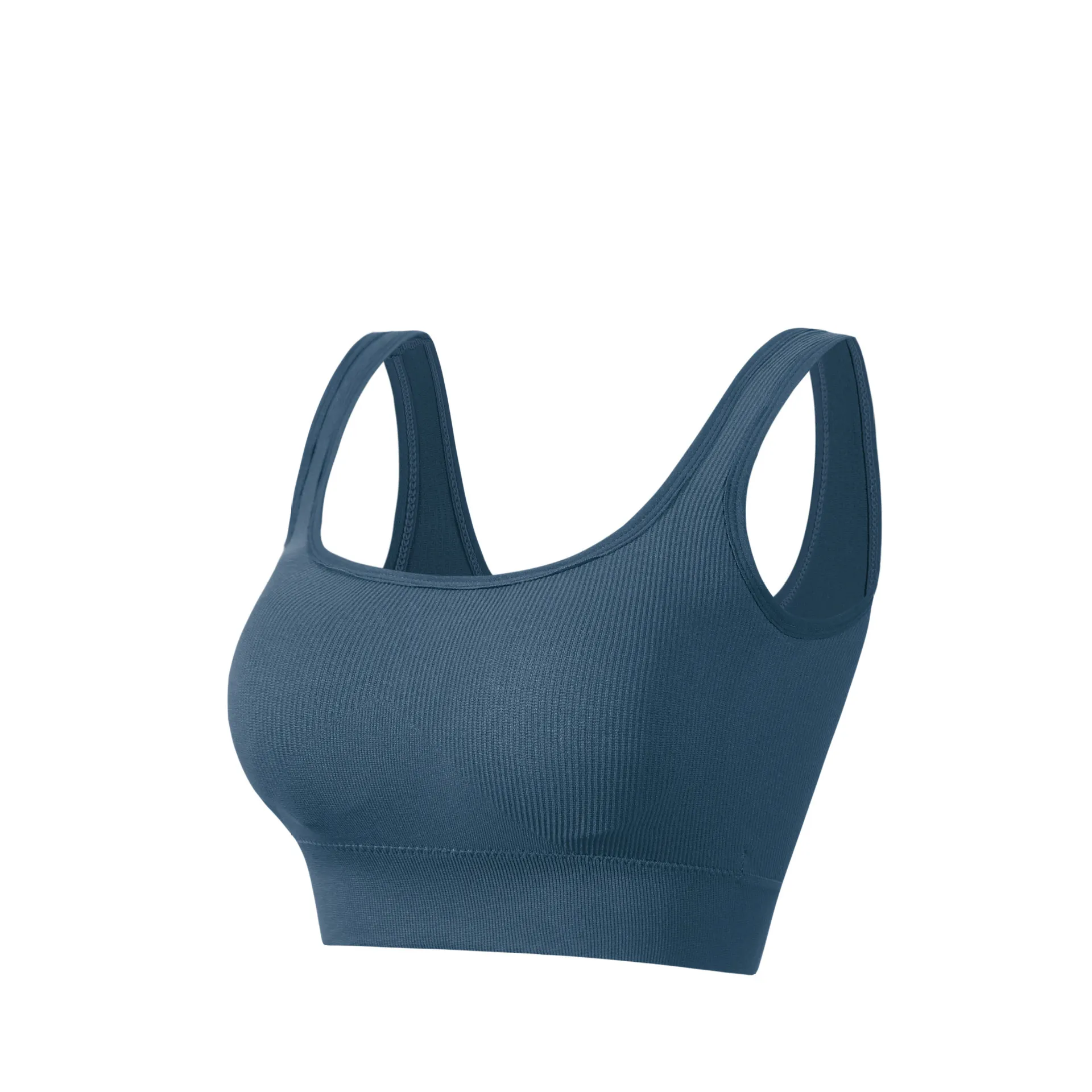 Large Size Push Up No Steel Ring Women's Sports Vest - Sea Blue