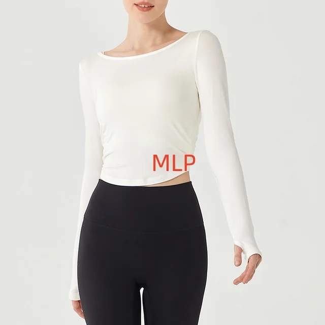 Women's Long Sleeve Color Loose Sports Top White - Shop at LoveMi