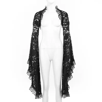 Sexy Cardigan Top Dark Style Elegant Slim Fit Black Blouse - Shop at LoveMi