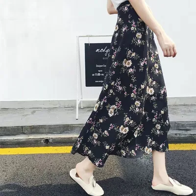 Women's Chiffon One piece Sun proof Beach Dress Black Background Daisy - Shop at LoveMi