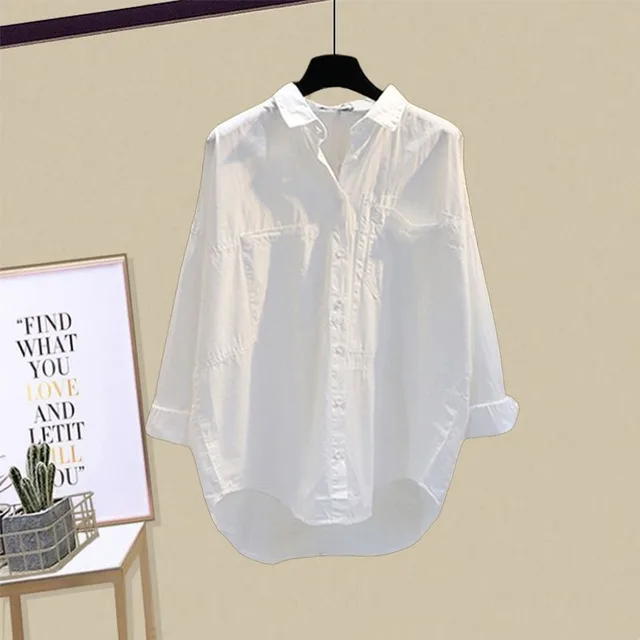 Plus Size Women's Western Style Slimming Thin Type Sunscreen Shirt Short Pants Three piece Suit White Shirt - Shop at LoveMi