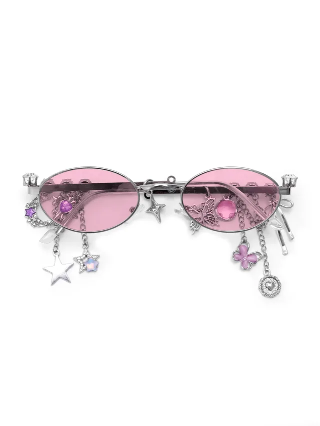 Personalized Sweet Cool Hot Girl Little Sakura Same Style XINGX Silver Frame Light Pink Piece - Shop at LoveMi