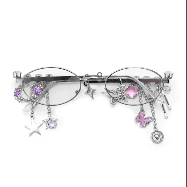 Personalized Sweet Cool Hot Girl Little Sakura Same Style XINGX Silver Frame Transparent Lens - Shop at LoveMi