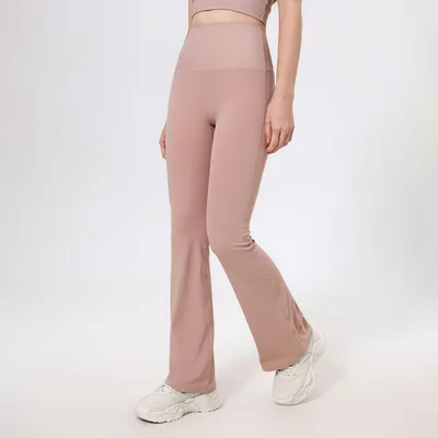 Thread High Waist Peach Hip Raise Yoga Pants Stitching Nude Feel Outer Wear Watertight Powder - Shop at LoveMi