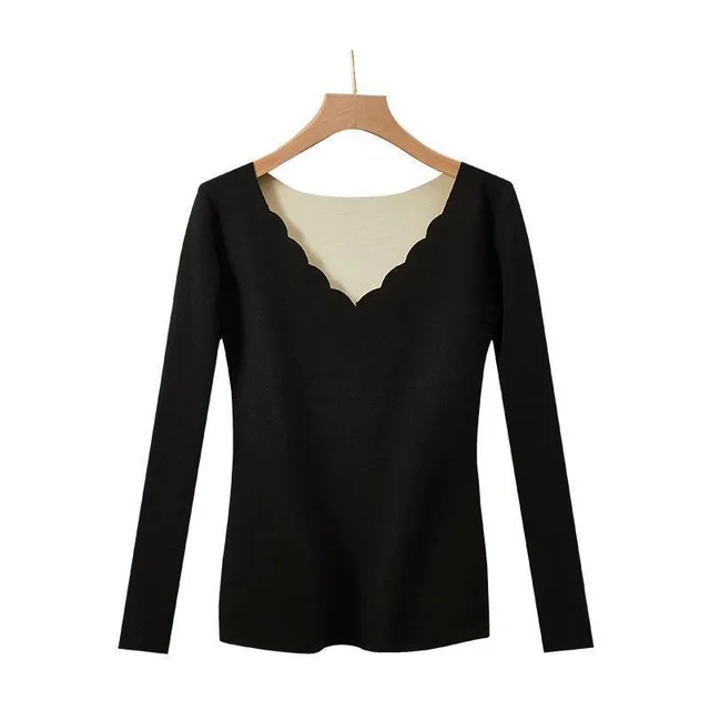 Autumn And Winter Traceless Thermal Warm Top For Women Black - Shop at LoveMi