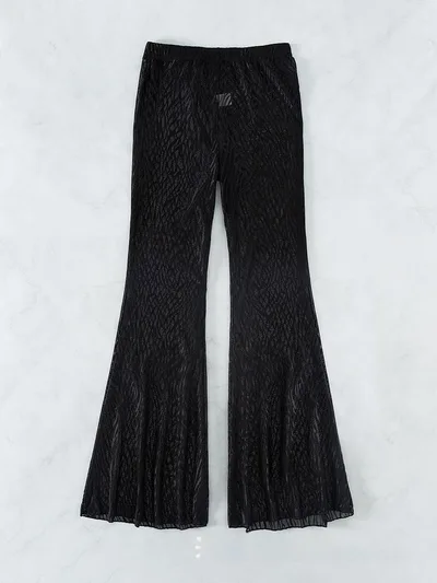 Women's Swimsuit Beach Pants Nylon High Elastic Zebra Pattern Black - Shop at LoveMi