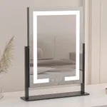 Desktop LED Light Makeup Mirror - Black