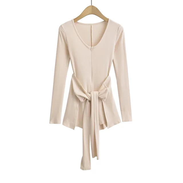 Women's Waist Strap Two piece Jumpsuit Apricot - Shop at LoveMi