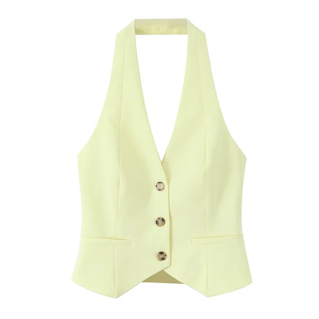 Spring New Fashion Hanging Collar Style Top Trousers Suit Top - Shop at LoveMi