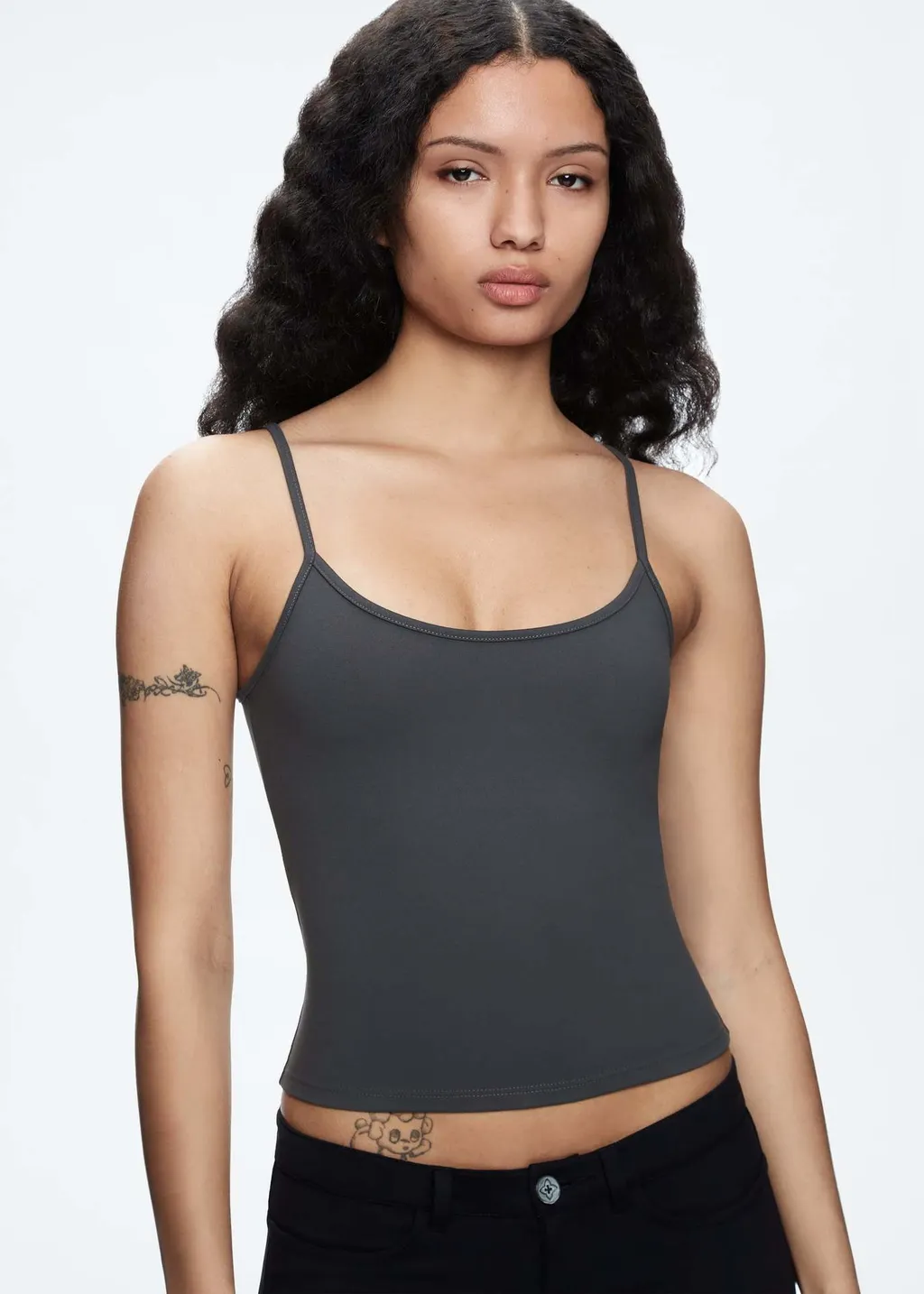 Basic Elastic Quick-drying Top Running Workout Vest Inner Wear - Dark Gray
