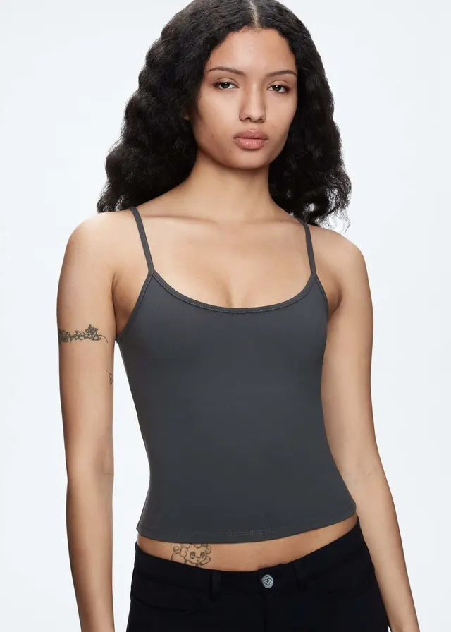 Basic Elastic Quick drying Top Running Workout Vest Inner Wear Dark Gray - Shop at LoveMi