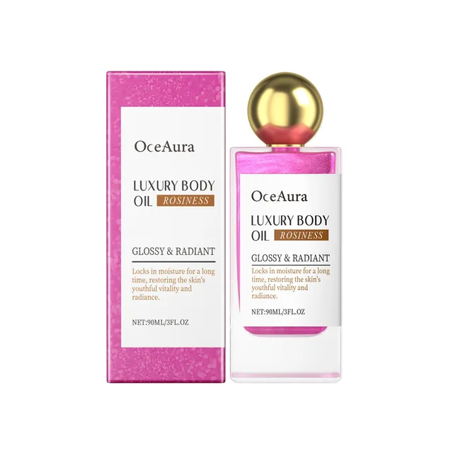Deep Moisturizing Facial Body Skin Daily Massage Treatment Oil Rose Glitter Body Oil - Shop at LoveMi
