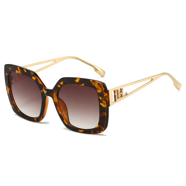 Fashion Sunglasses Women's Personality Square Sunglasses Hawksbill Box Gradually Tea - Shop at LoveMi
