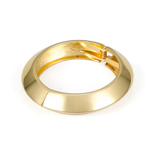 Retro Brushed Golden Simple Bracelet For Women Golden Bright Surface - Shop at LoveMi