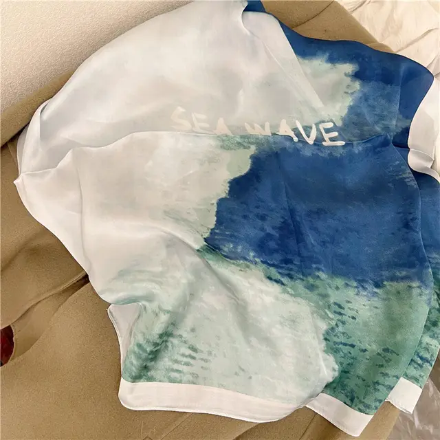 Black And White Striped Small Square Towel Silk Scarf Women's Headscarf Spring And Autumn Star Sea - Shop at LoveMi