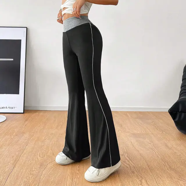 Autumn And Winter Wild Girls Casual Wide leg Trousers Black - Shop at LoveMi