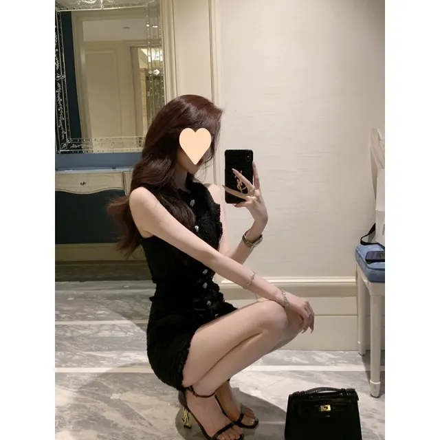 Summer New Fashion Korean Style Wear Temperament Classic Style Two piece Women's Clothing Black Top Skirt - Shop at LoveMi