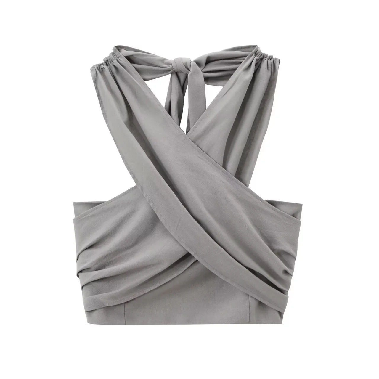 Tube Halter Multi-color Cool Top - Gray Top