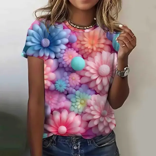 Women's Fashion Personalized 3D Floral Printed Casual T shirt 3E5Zlwm - Shop at LoveMi