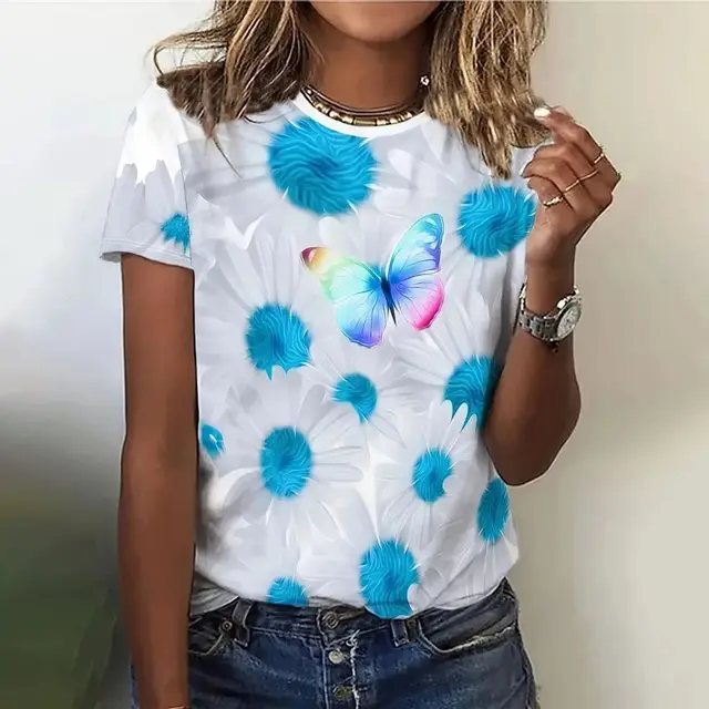 Women's Fashion Personalized 3D Floral Printed Casual T shirt 3E5Zlwx - Shop at LoveMi