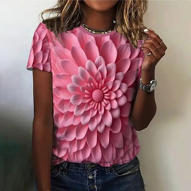 Women's Fashion Personalized 3D Floral Printed Casual T shirt 3E5Zlwy - Shop at LoveMi