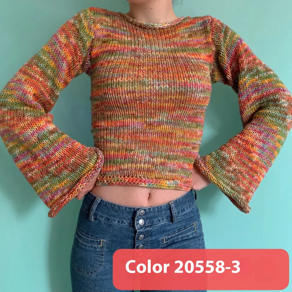 Autumn And Winter Women's Pullover Stripe Round Sweater Loose Plus Size Rainbow Sweater Style03 - Shop at LoveMi