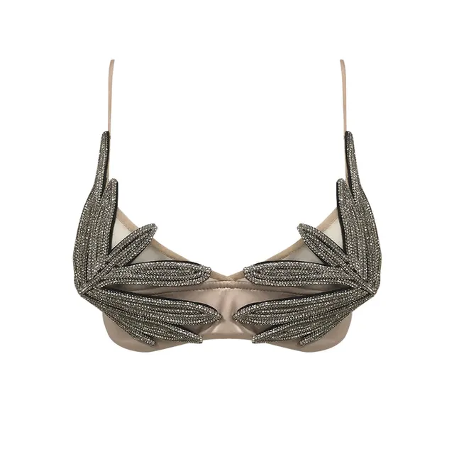 Fashion Underwear Long Cutout Sling Chest Necklace Apricot - Shop at LoveMi