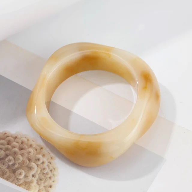 Exaggerated Design Polygon Translucent Bracelet Beige - Shop at LoveMi