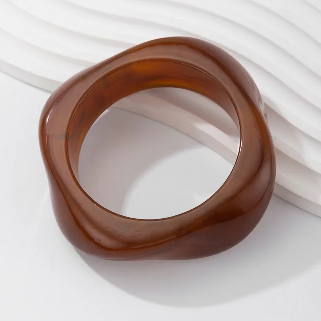 Exaggerated Design Polygon Translucent Bracelet Dark Coffee Color - Shop at LoveMi