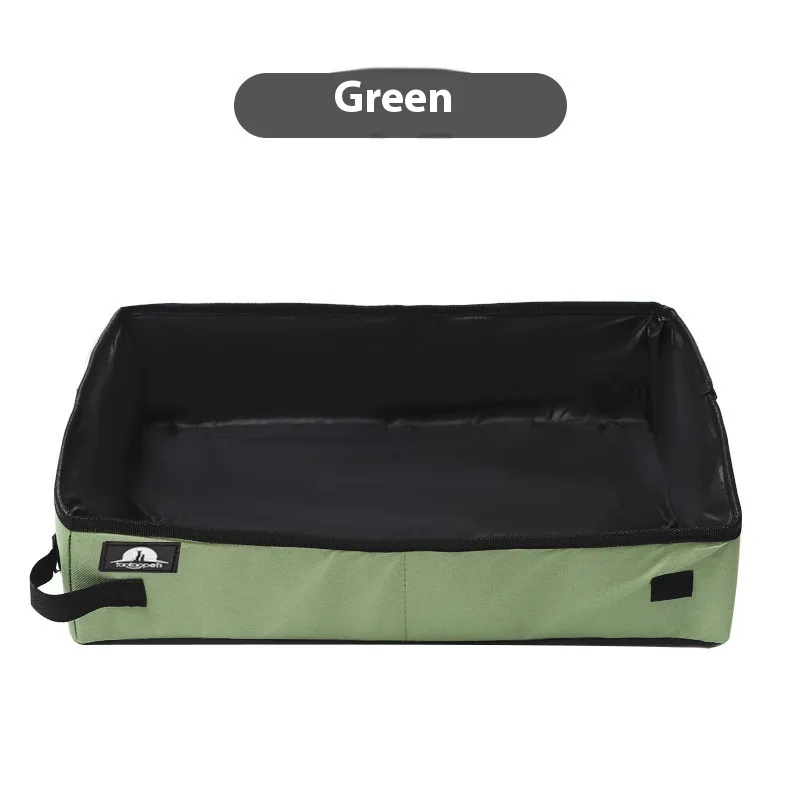 Portable Foldable Litter Box Waterproof Oxford Cloth Green - Shop at LoveMi