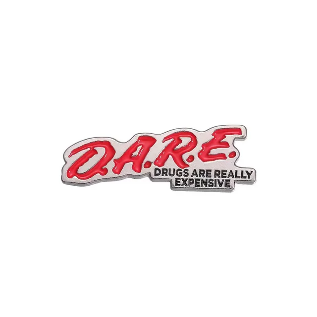New DARE Creative English Letter Metal Brooch Drugs - Shop at LoveMi