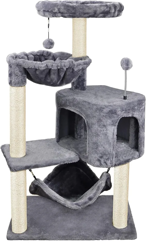 Creative Multi-layer Scratch Column Integrated Cat Climbing Frame - K013 Dark Grey