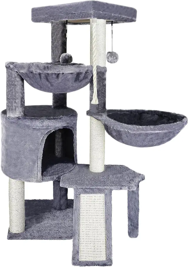 Creative Multi layer Scratch Column Integrated Cat Climbing Frame K014 Dark Gray - Shop at LoveMi