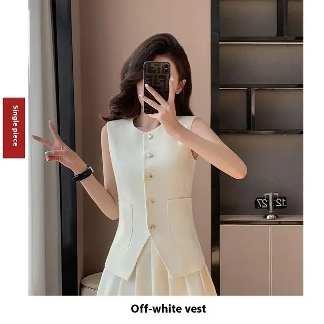 Light Luxury Senior Women's Outer Wear Vest Suit White Vest - Shop at LoveMi