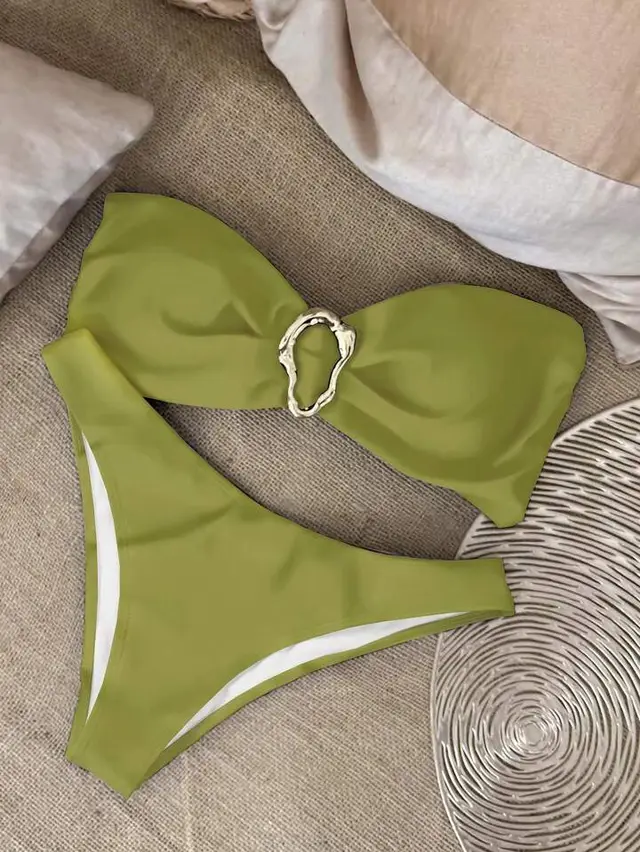 Women's Bikini Tube Top Split Green - Shop at LoveMi