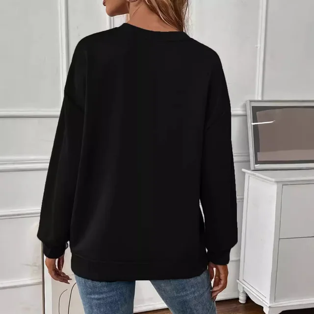 Women's Fleece lined Casual Solid Color Hoodie Black - Shop at LoveMi