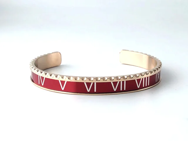 Water Ghost Couple Bracelet C Type Adjustable Opening Rose Gold Roman Red - Shop at LoveMi