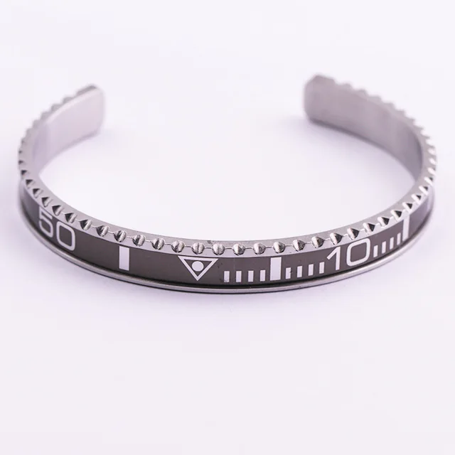 Water Ghost Couple Bracelet C Type Adjustable Opening Silver Full Gray - Shop at LoveMi