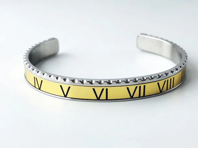 Water Ghost Couple Bracelet C Type Adjustable Opening Silver Rome Full Gold - Shop at LoveMi