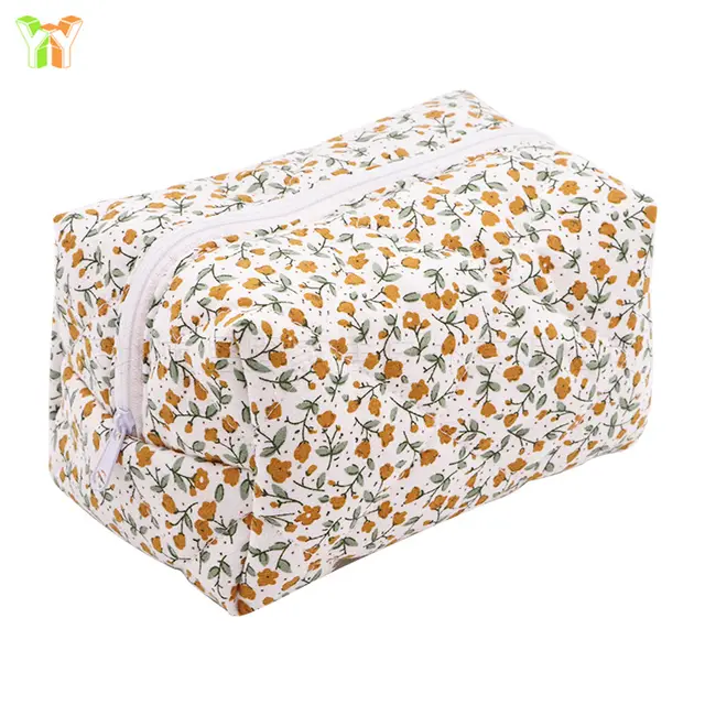 Large Capacity Travel Multifunctional Floral Makeup Bag Orange Floral - Shop at LoveMi