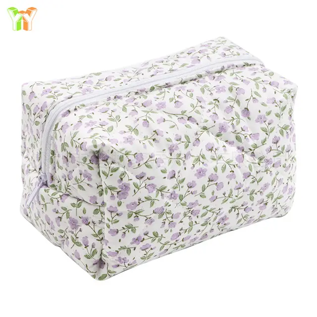 Large Capacity Travel Multifunctional Floral Makeup Bag Purple Floral - Shop at LoveMi