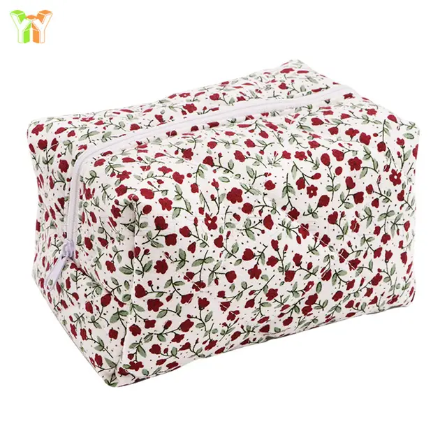 Large Capacity Travel Multifunctional Floral Makeup Bag Red Small Floral - Shop at LoveMi
