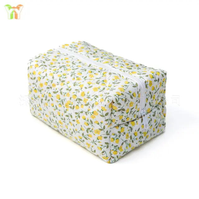 Large Capacity Travel Multifunctional Floral Makeup Bag Yellow Floral - Shop at LoveMi